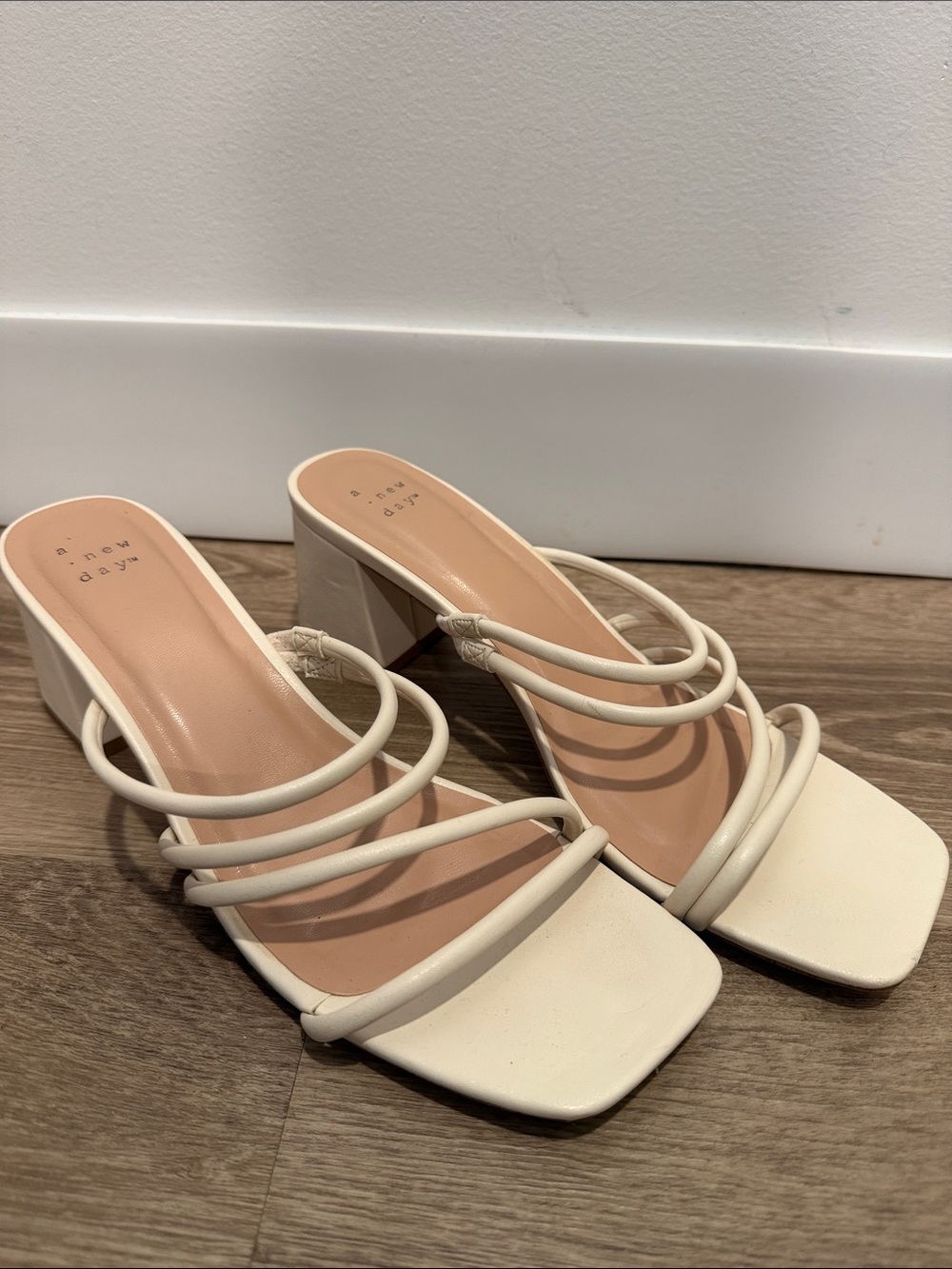 White Strappy Block Heel Sandals